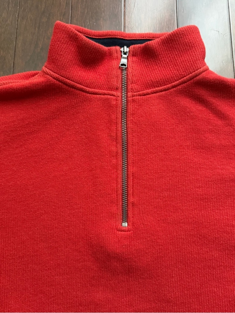 Banana Republic Men's Sweater Size M Quarter Zip Orange Red Preppy Business Work - Picture 3 of 7
